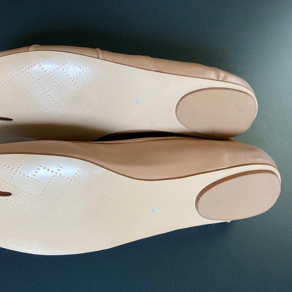 Tabi Split Toe Ballet Faux Leather Flat Shoes Apricot Tan Beige 39 38.5 8.5 9 - Picture 8 of 12